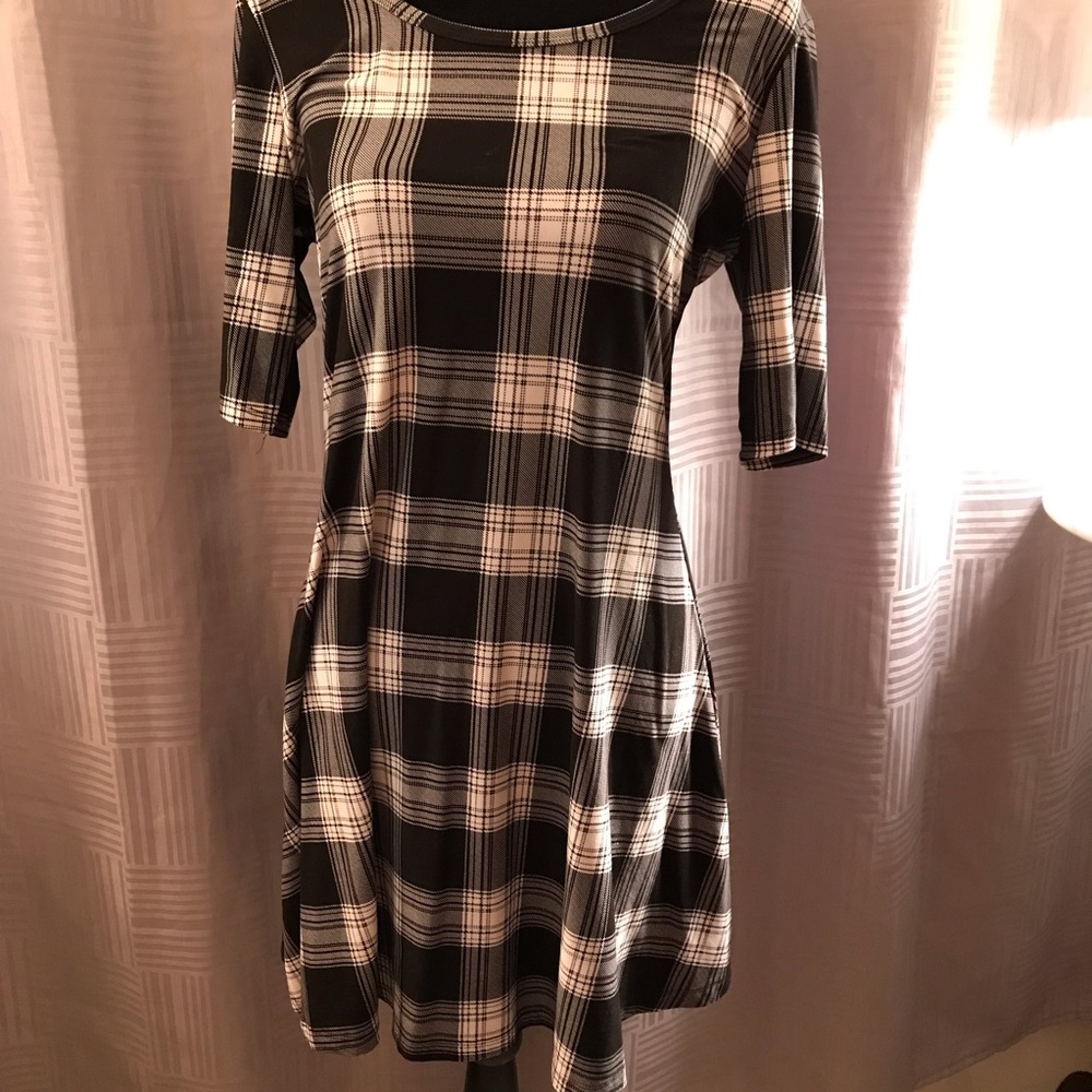 Tunic Top, Black & White Plaid